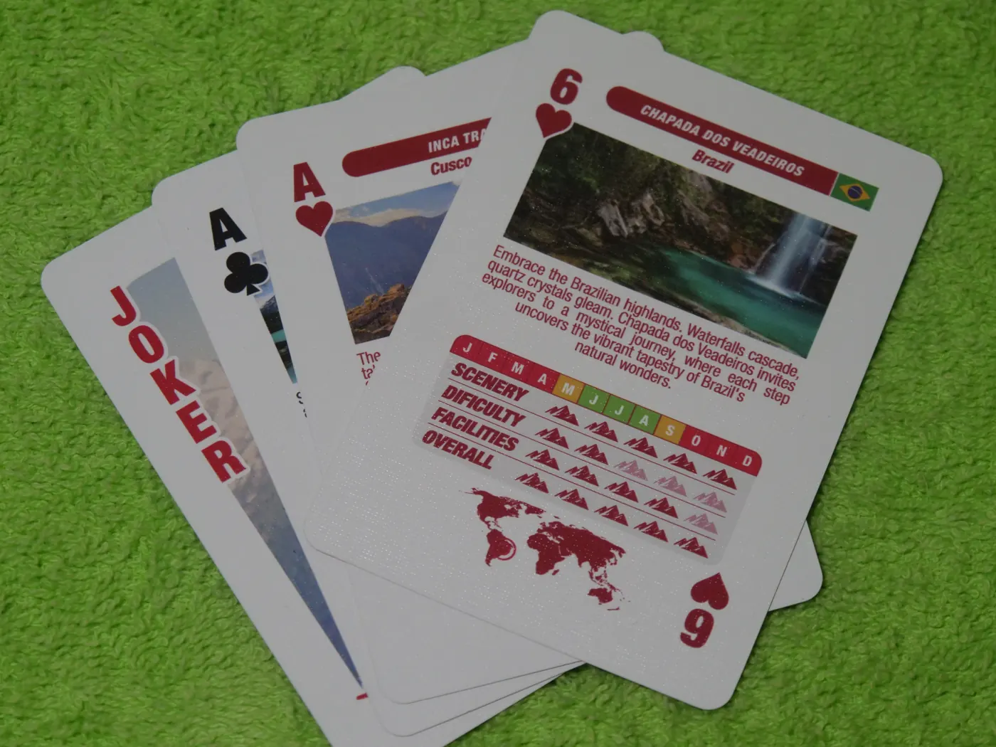 A Joker, Ace of Clubs, Ace of Hearts and 6 of Hearts